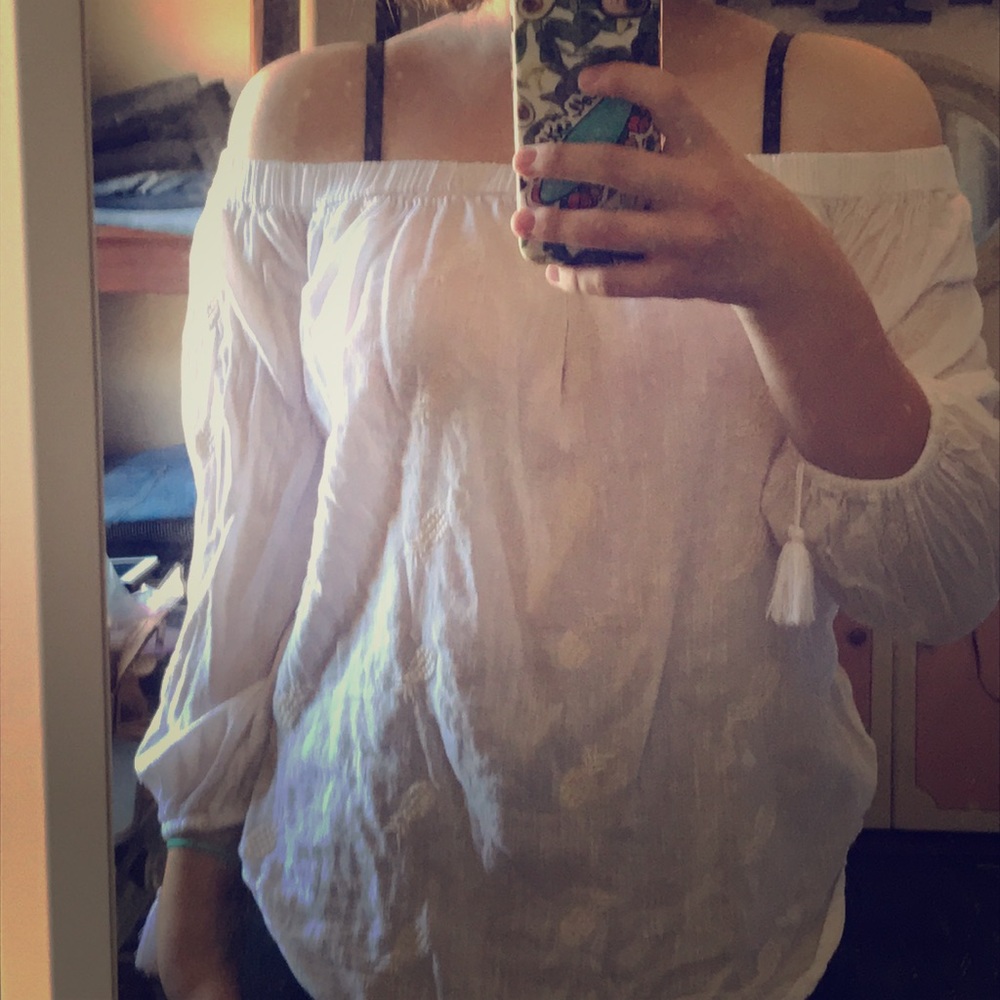 White off the shoulder top